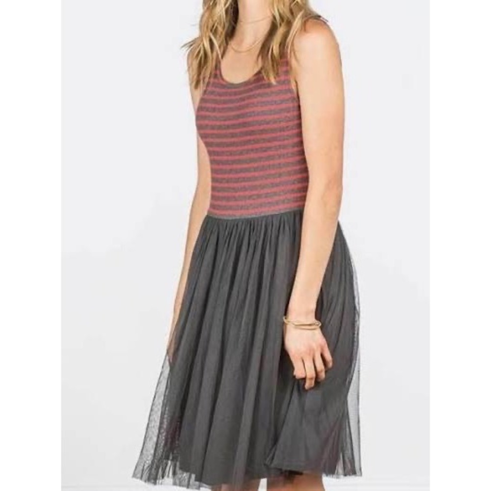 NWT‎ Matilda Jane 'Twas The Night Striped Tank Tulle Dress Women's Medium